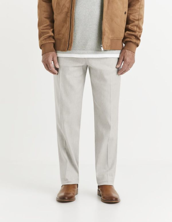 Pantalon lin mélangé cropped