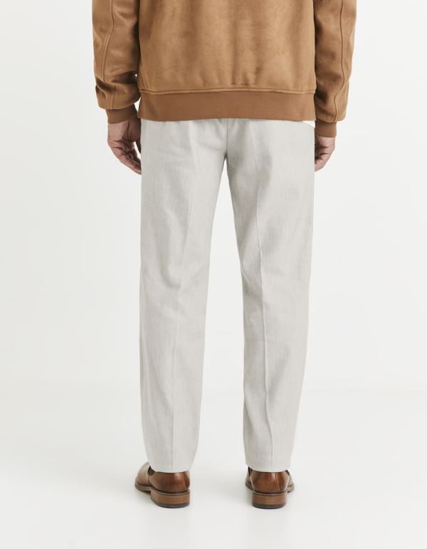 Pantalon lin mélangé cropped