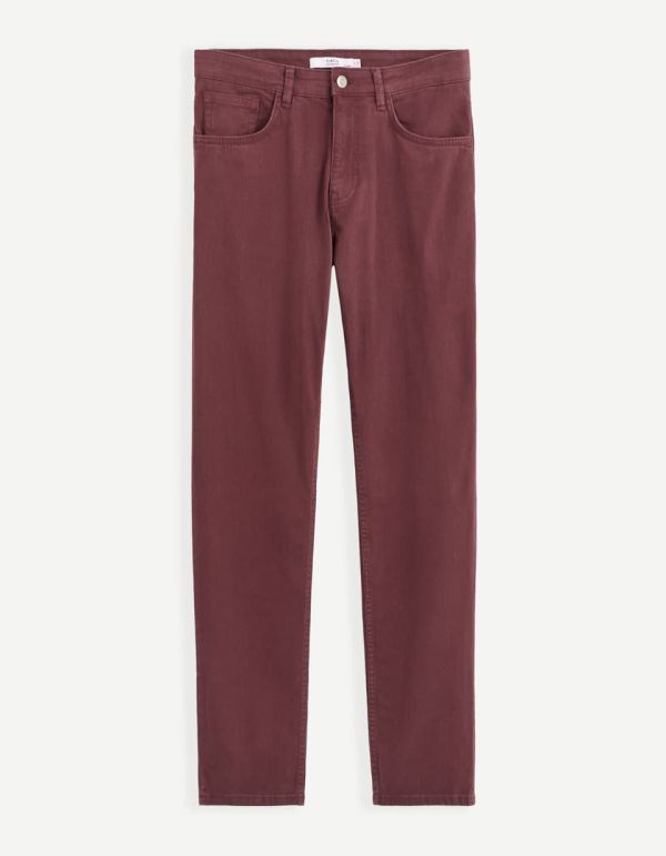 Pantalon straight 5 poches - bordeaux