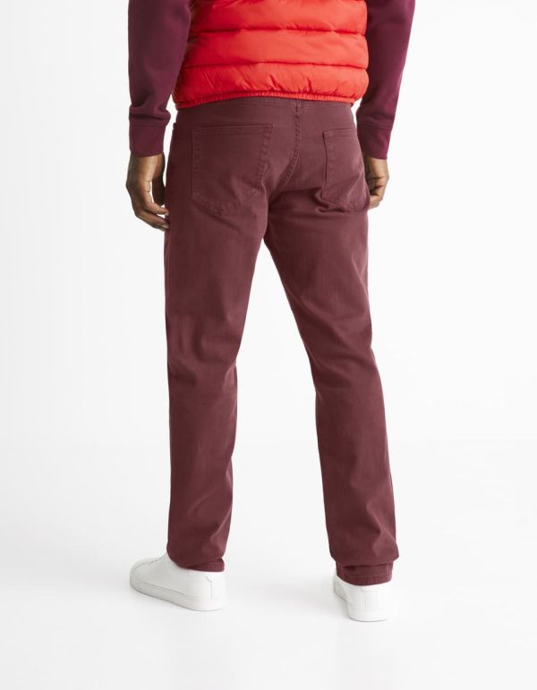 Pantalon straight 5 poches - bordeaux