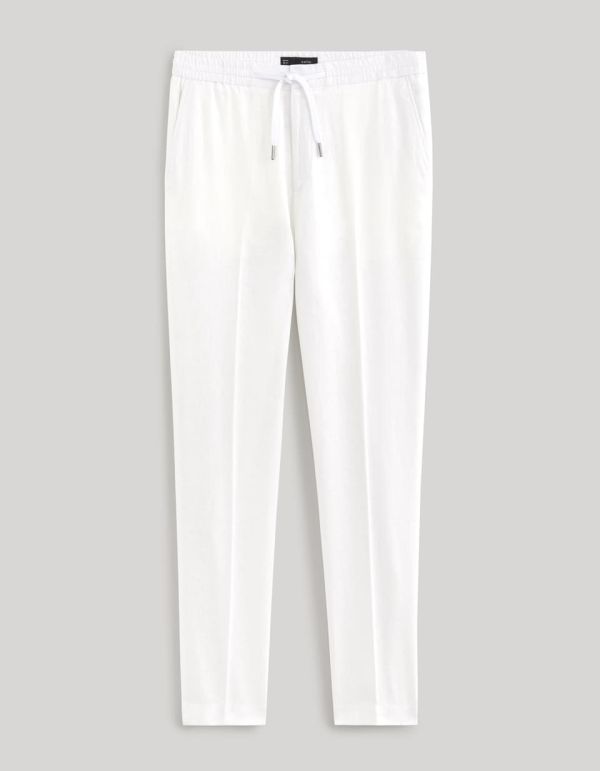 Pantalon taille élastiquée lin/coton