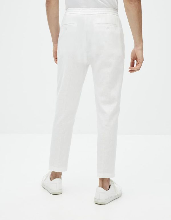 Pantalon taille élastiquée lin/coton