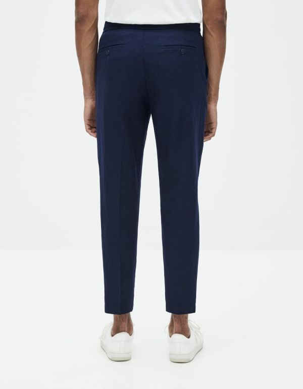 Pantalon taille élastiquée lin/coton
