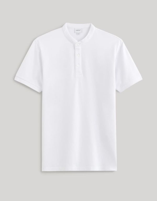 Polo col mao coton mélangé