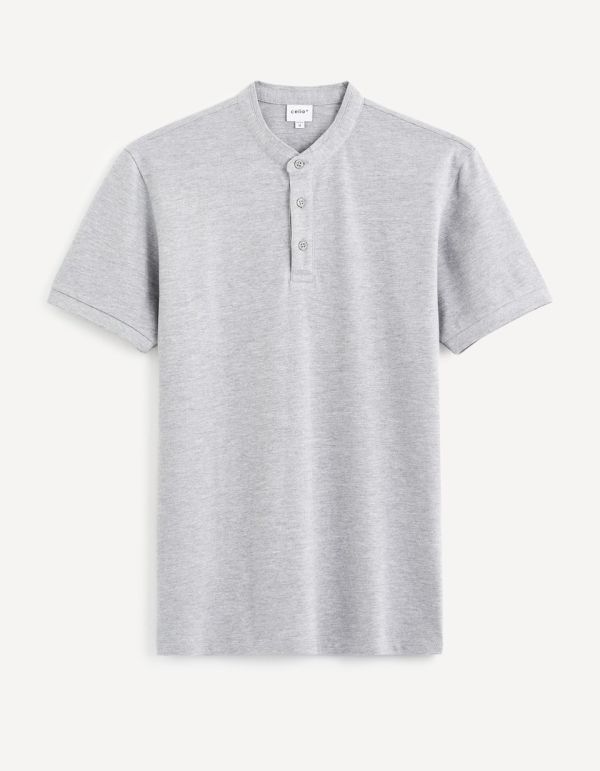 Polo col mao coton mélangé