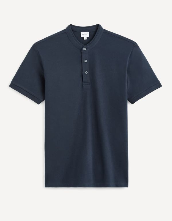 Polo col mao coton mélangé