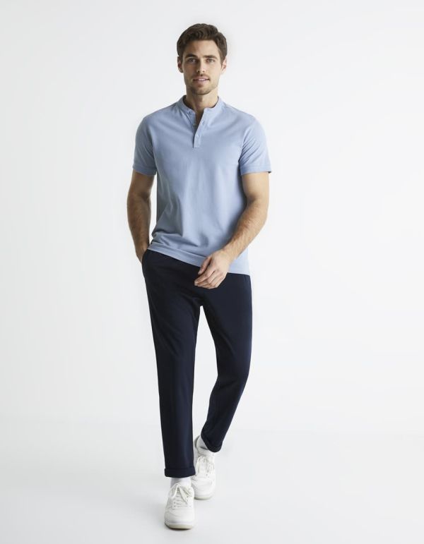 Polo col mao micro piqué coton stretch