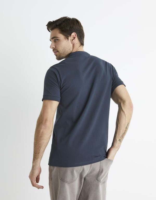 Polo col mao micro piqué coton stretch