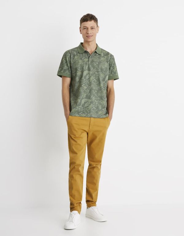 Polo coton mélangé - kaki