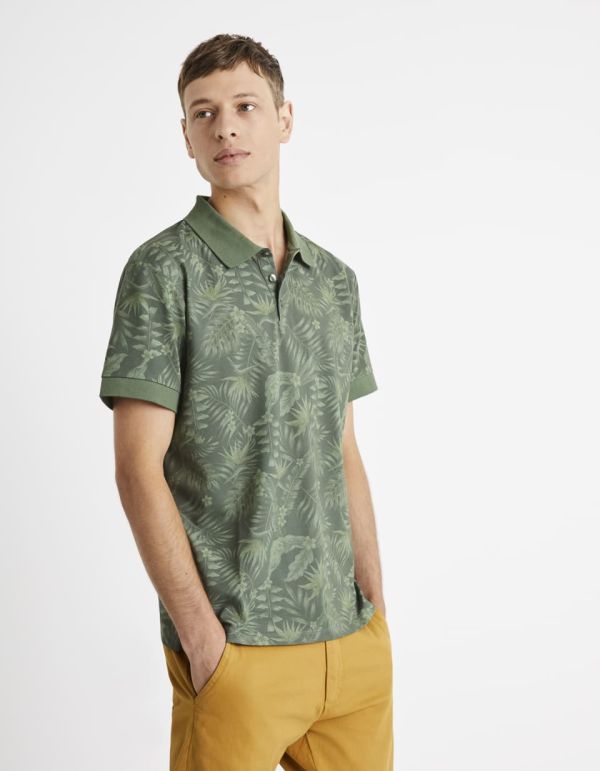 Polo coton mélangé - kaki