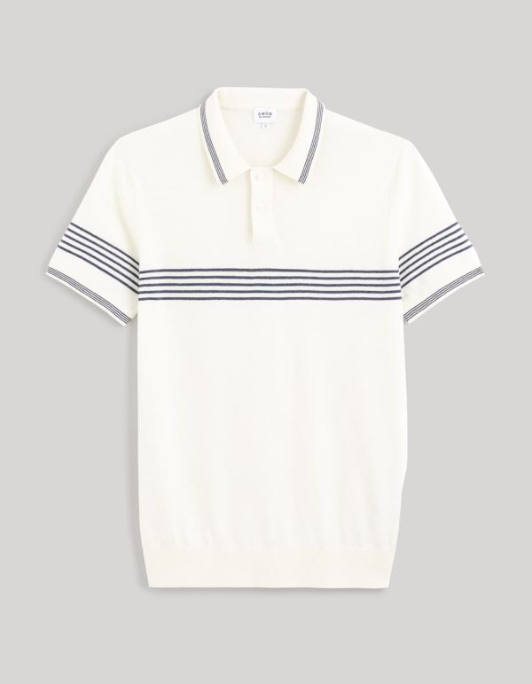 Polo maille fine en coton mélangé