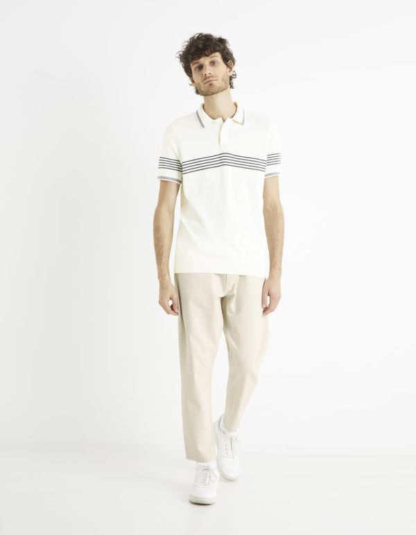 Polo maille fine en coton mélangé