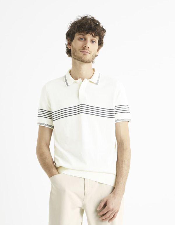 Polo maille fine en coton mélangé