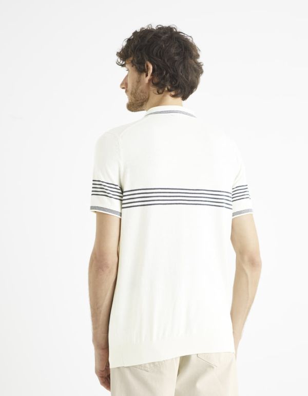 Polo maille fine en coton mélangé