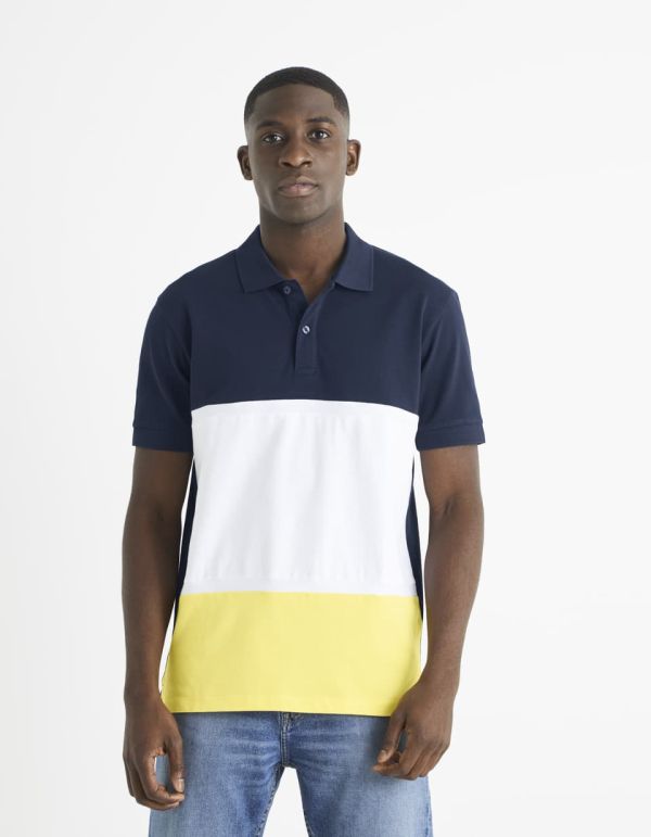 Polo piqué 100% coton color block