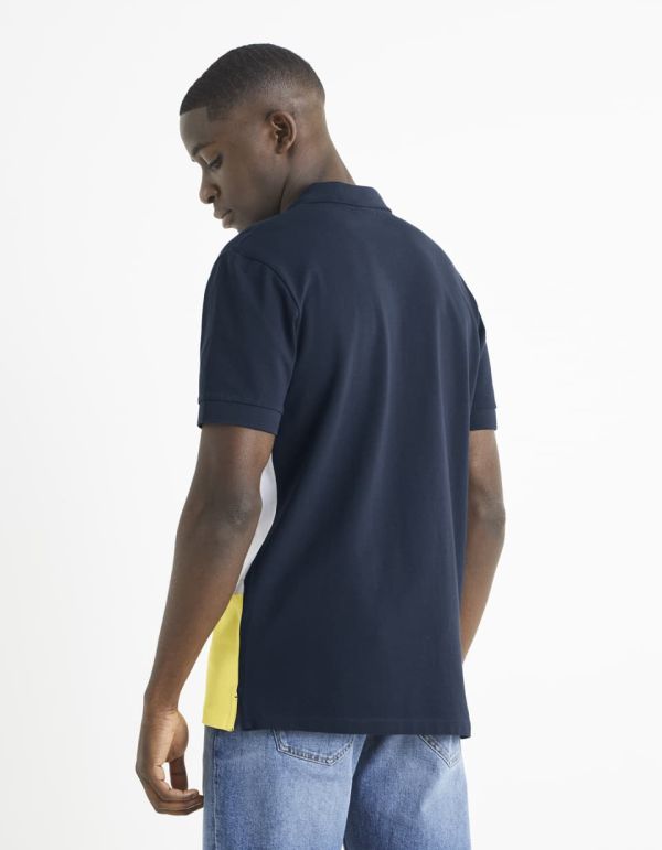 Polo piqué 100% coton color block