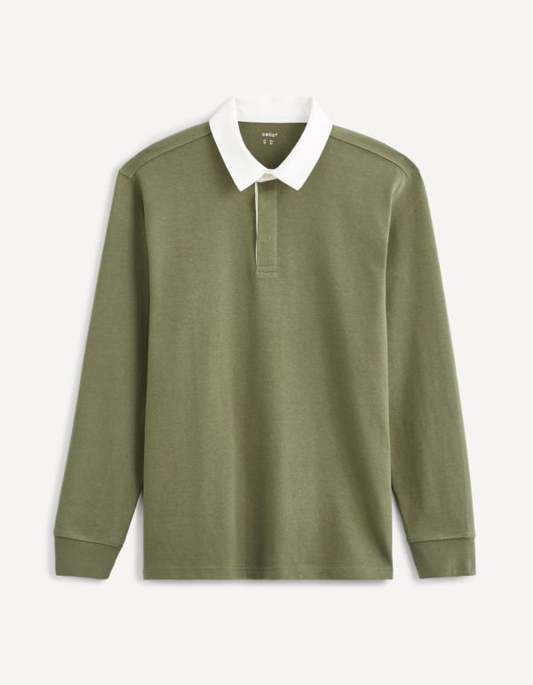 Polo piqué manche longues 100% coton