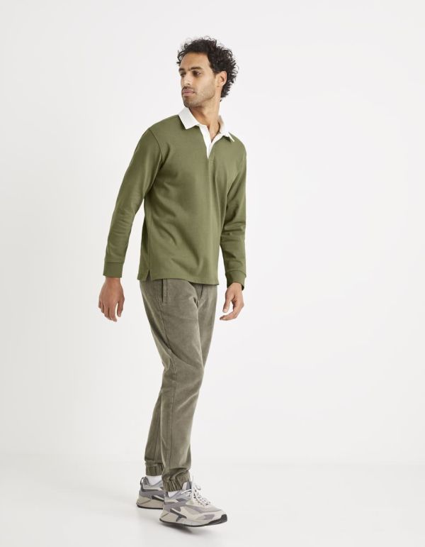 Polo piqué manche longues 100% coton