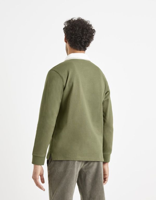Polo piqué manche longues 100% coton