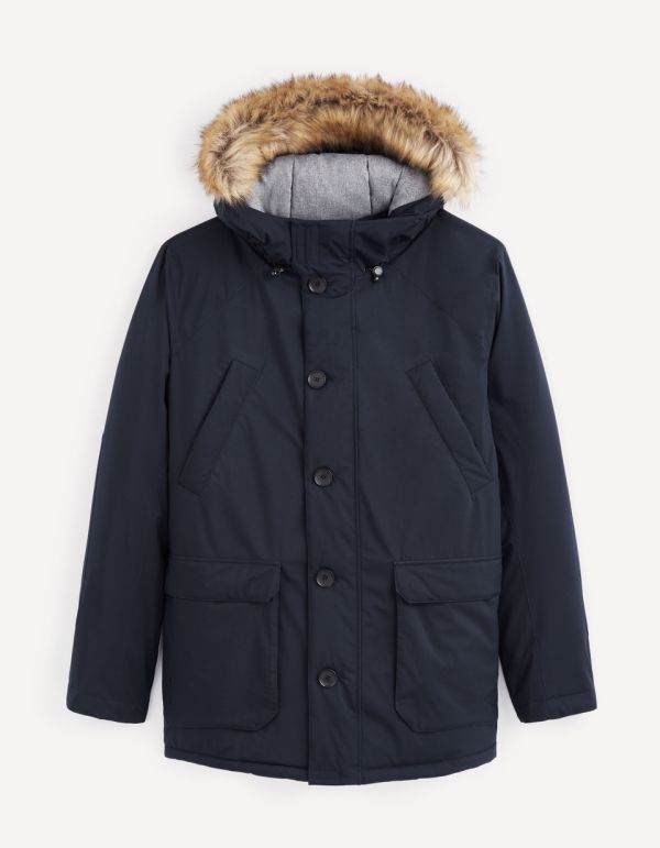 Parka à capuche fourrure synthétique