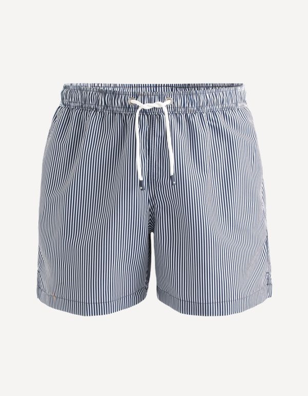 Maillot de bain court à rayures verticales