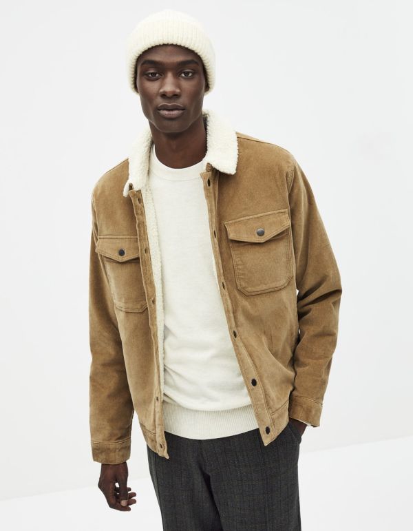 Veste en velours col sherpa