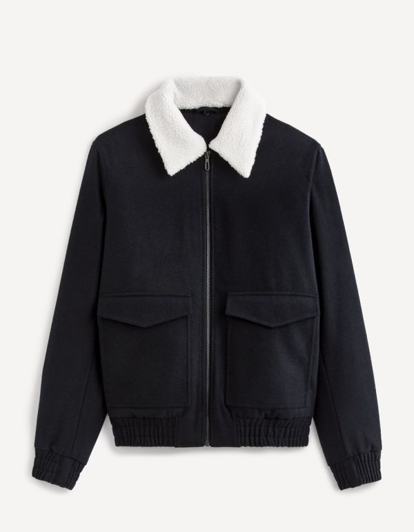 Blouson lainage col sherpa amovible
