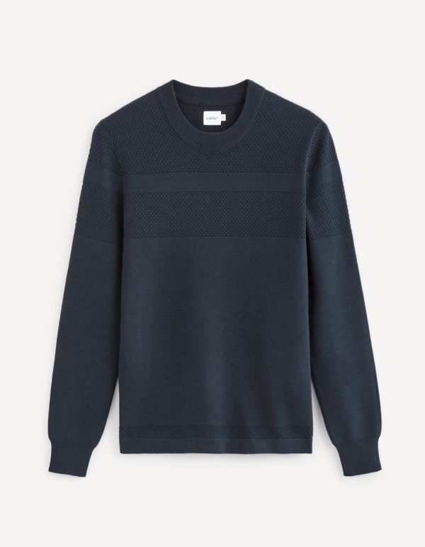 Pull col rond 100% coton