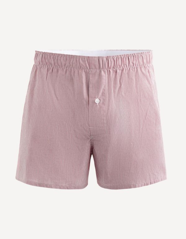 Caleçon à rayures en popeline de coton