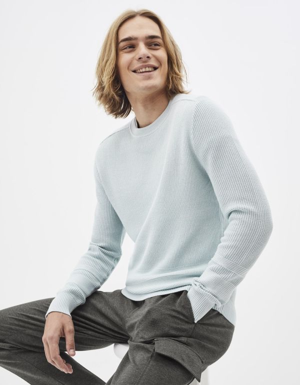 Pull col châle coton mélangé