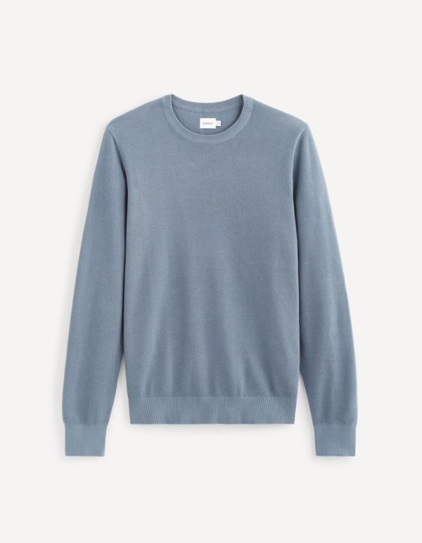 Pull col rond 100% coton