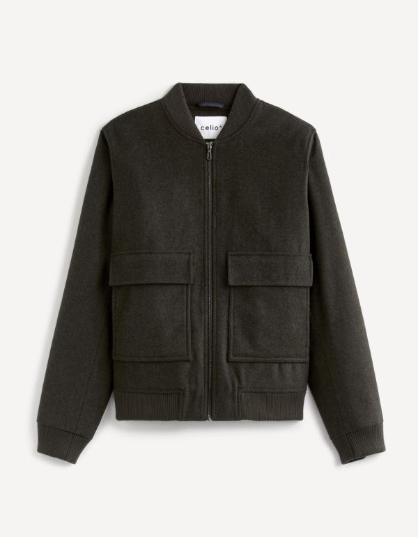 Blouson teddy lainage col bomber