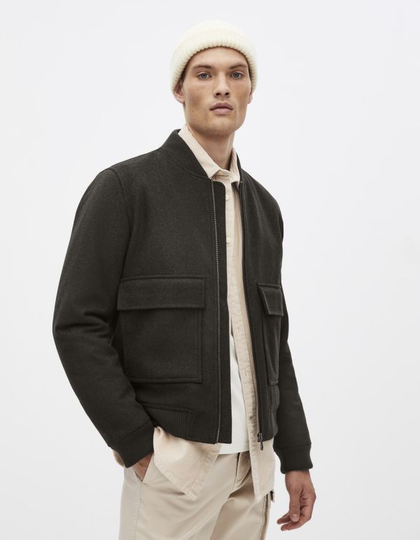 Blouson teddy lainage col bomber