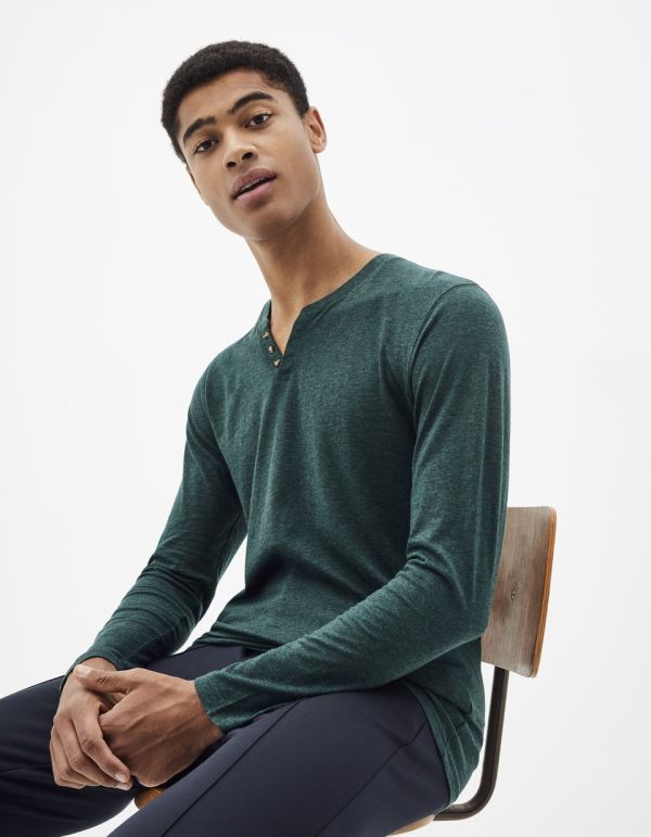 T-shirt 100% coton col tunisien