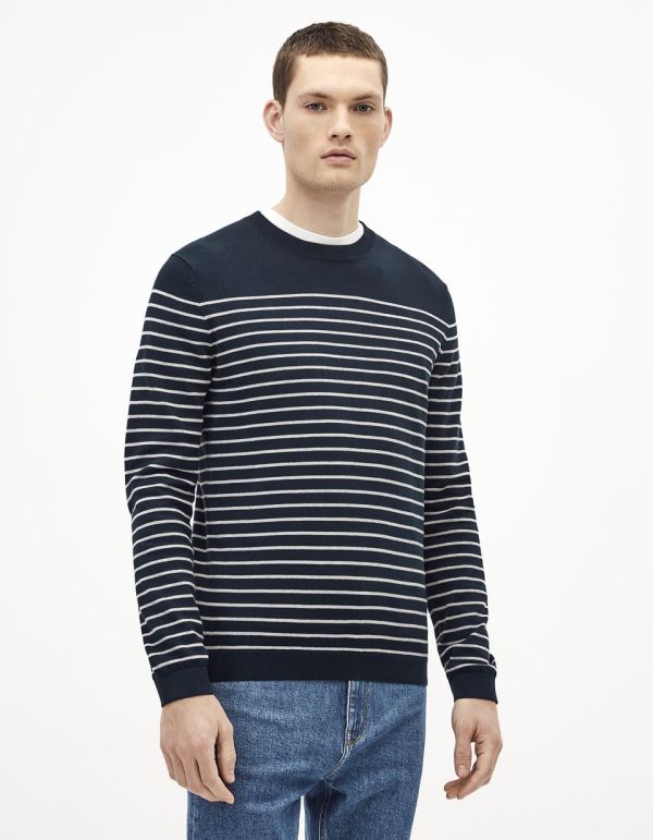 Pull col rond coton supima