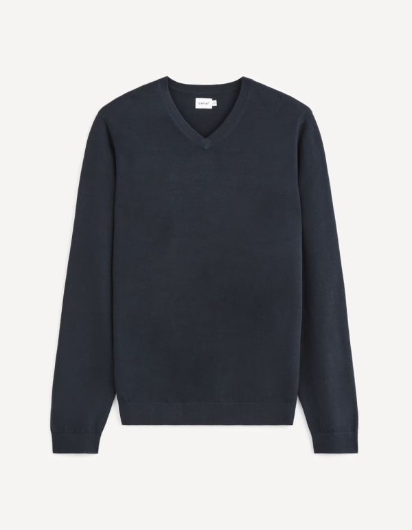 Pull col V 100% coton