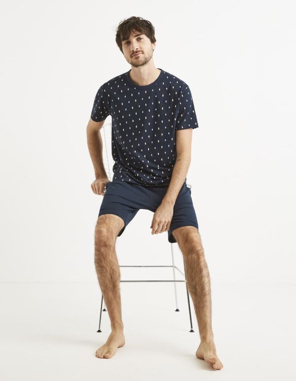 Pyjama manches courtes et short coton organique