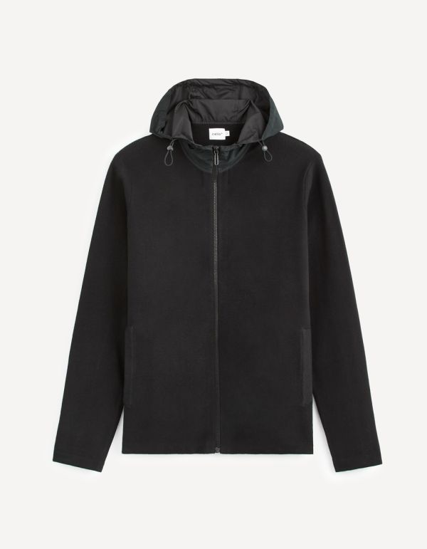 Gilet zippé mix matière