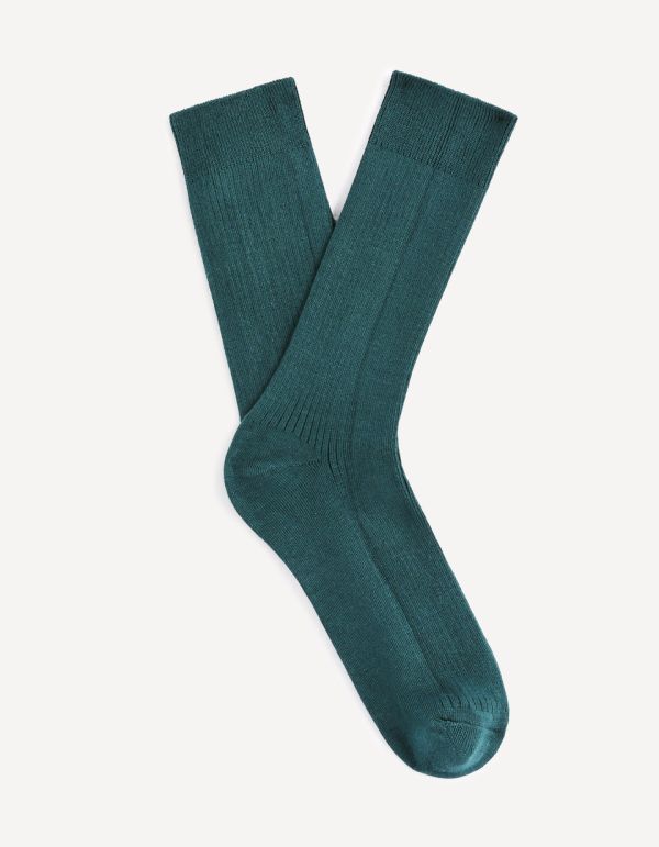 Chaussettes hautes en côte unies supima