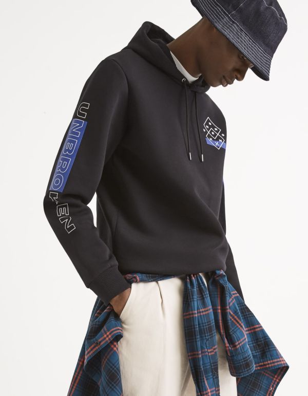 Sweat à capuche coton mélangé