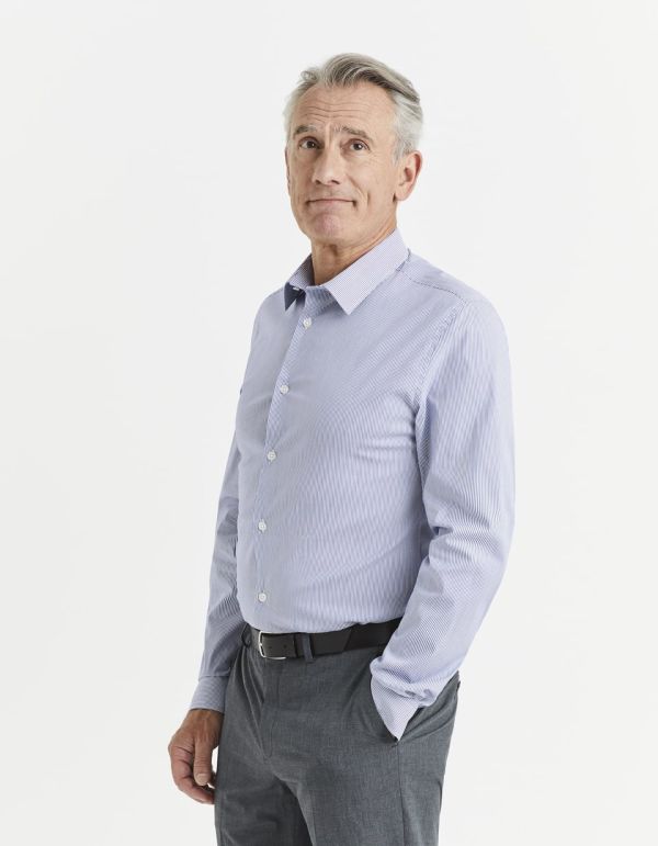 Chemise slim coton stretch repassage facile