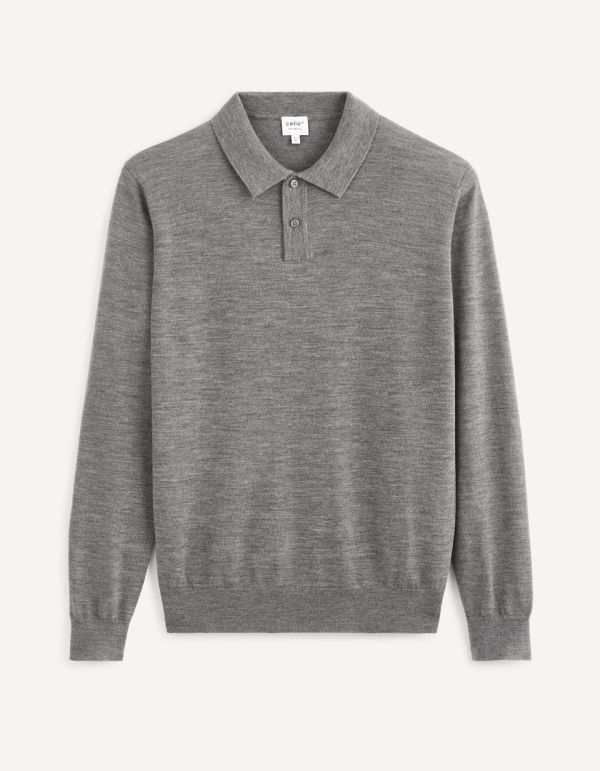 Pull col polo boutonné