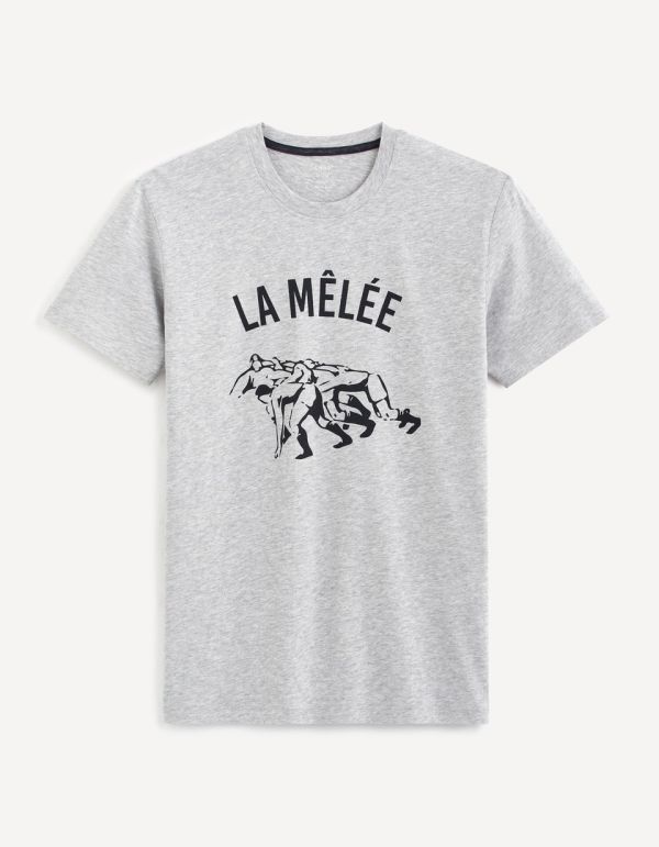 T-shirt col rond coton mélangé