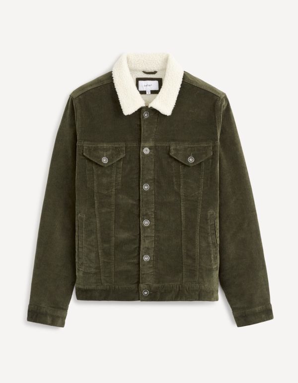 Veste en velours col sherpa