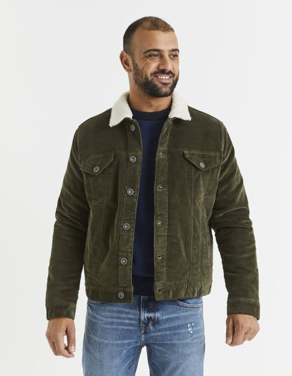 Veste en velours col sherpa