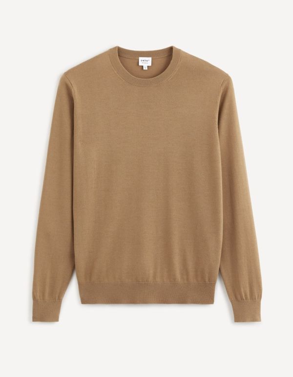 Pull col rond 100% laine mérinos extra fin