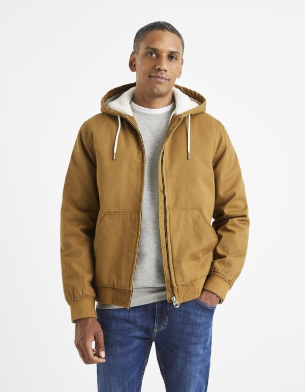 Blouson fourré à capuche