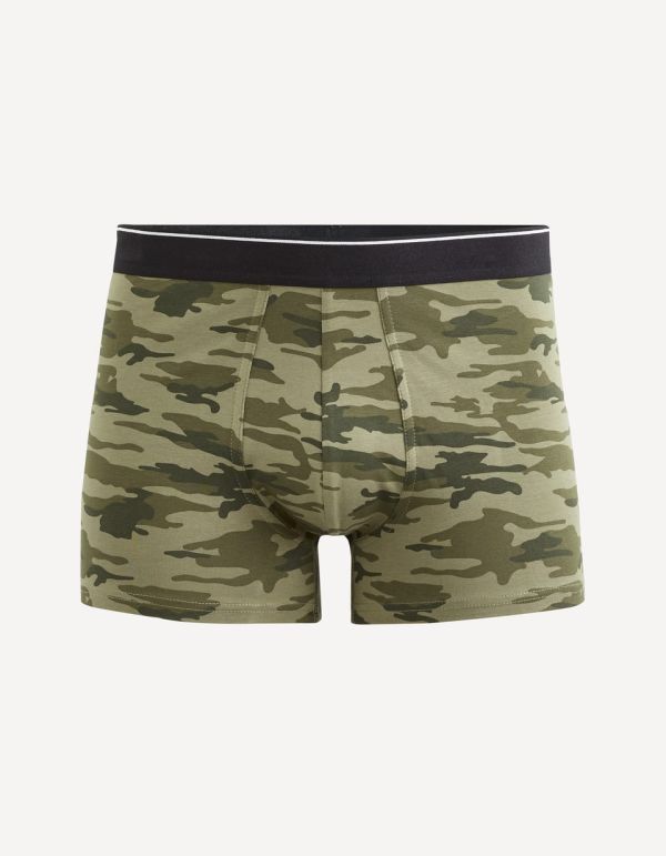 Boxer en coton stretch imprimé camouflage