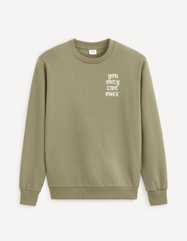 Sweat col rond en coton mélangé