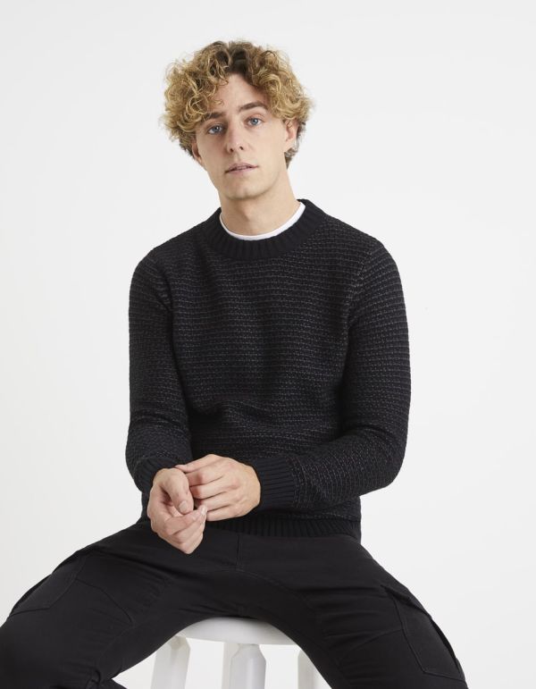 Pull col rond coton mélangé